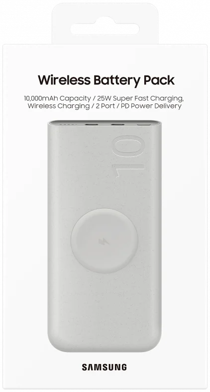 Originele Samsung 25W Wireless Powerbank met USB-C 10.000 mAh Beige afbeelding 11