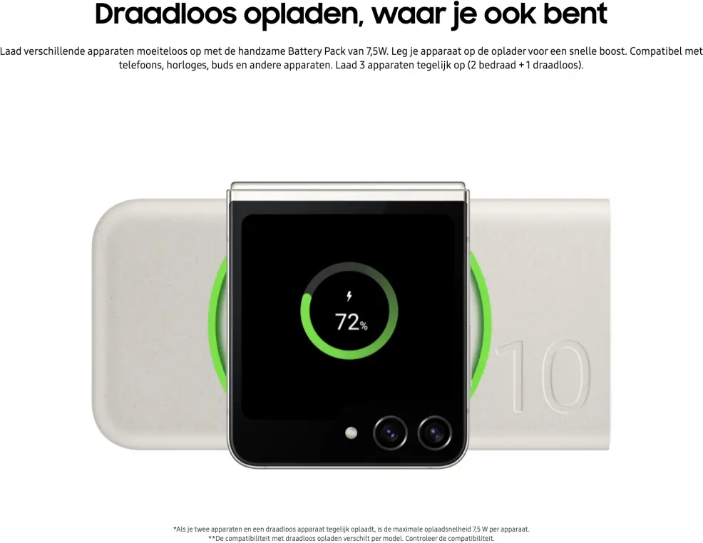 Originele Samsung 25W Wireless Powerbank met USB-C 10.000 mAh Beige afbeelding 4