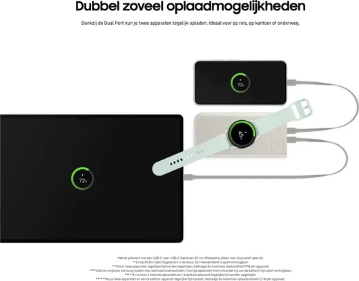 Originele Samsung 25W Wireless Powerbank met USB-C 10.000 mAh Beige afbeelding 6