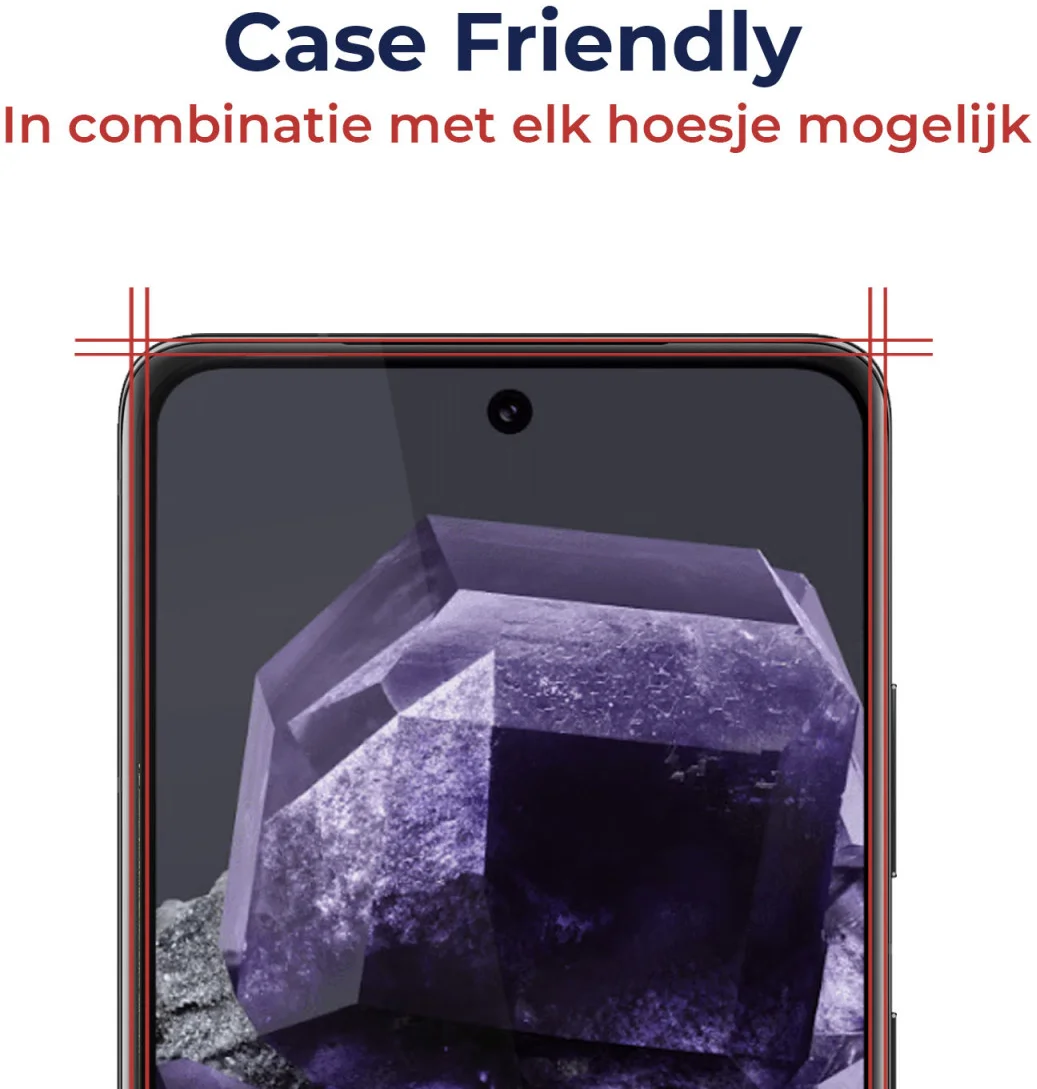 Rosso Google Pixel 8 Tempered Glass Fingerprint Friendly met Installatietray afbeelding 6