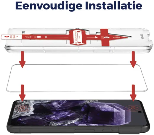 Rosso Google Pixel 8 Pro Tempered Glass Fingerprint Friendly met Installatietray afbeelding 4