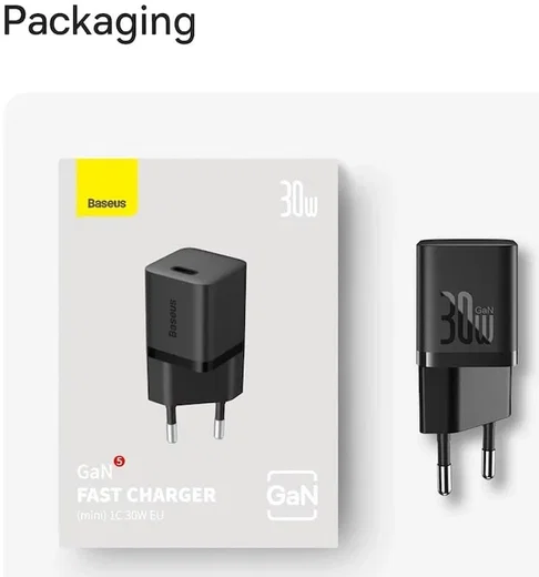 Baseus GaN5 30W Compacte Fast Charger Mini USB-C Wit afbeelding 18