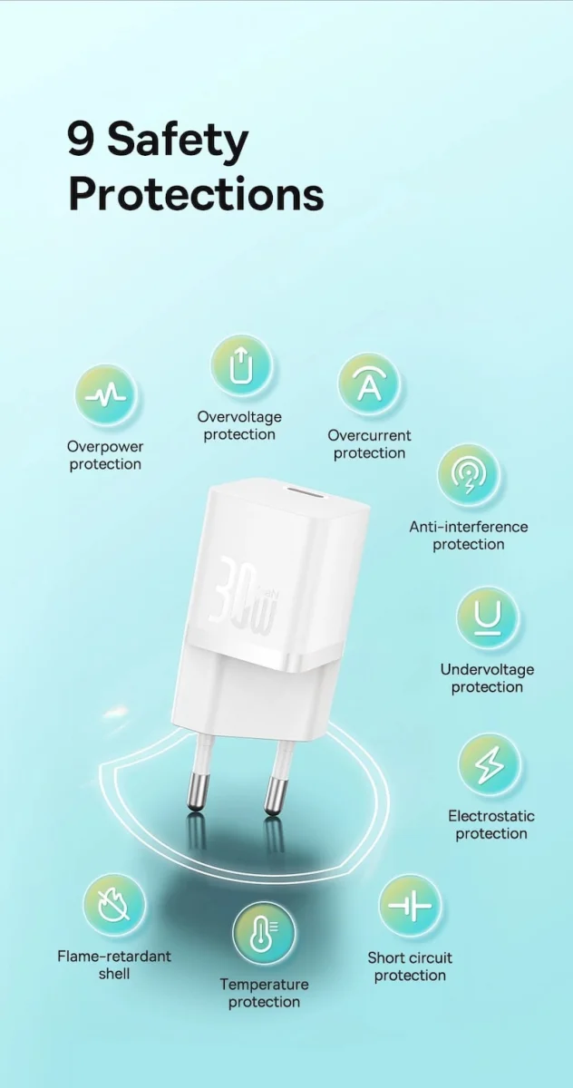 Baseus GaN5 30W Compacte Fast Charger Mini USB-C Wit afbeelding 7