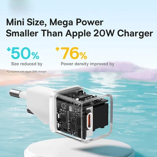 Baseus GaN5 20W Compacte Fast Charger Mini USB-C Wit afbeelding 4