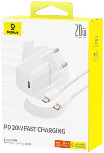 Baseus GaN5 20W Compacte Fast Charger Mini USB-C Wit afbeelding 8