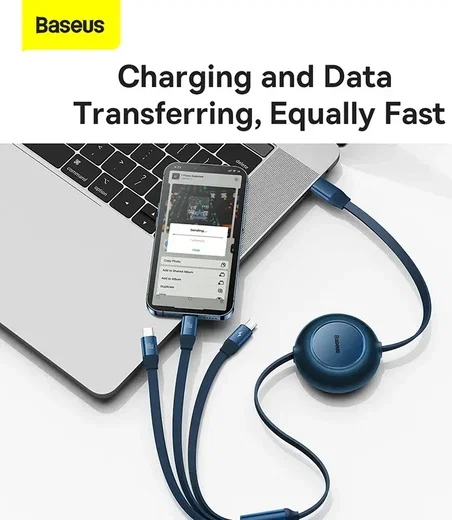 Baseus 3-in-1 Kabel USB-C naar Micro-USB / USB-C / Lightning 1.1M Wit afbeelding 4