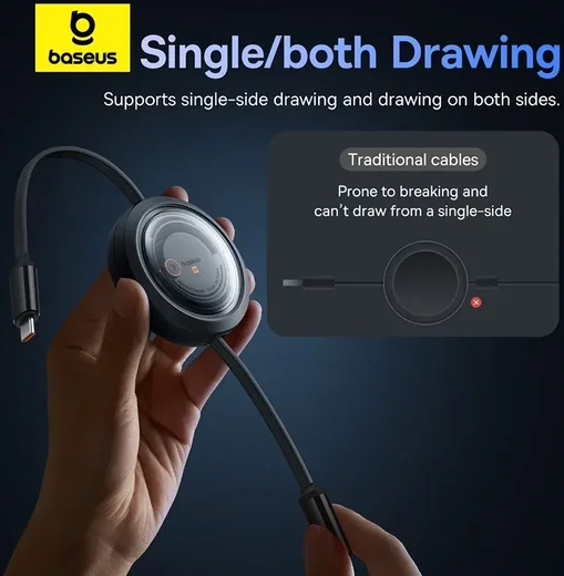 Baseus 3-in-1 Kabel USB-C naar Micro-USB / USB-C / Lightning 1.1M Zwart afbeelding 4