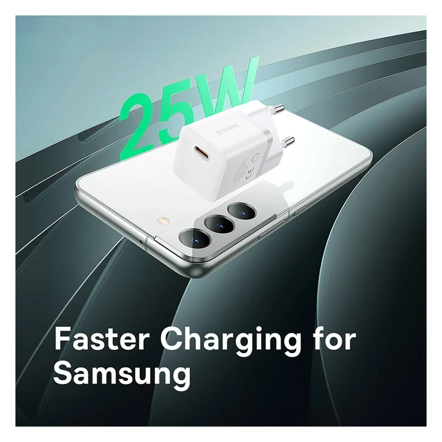 Baseus GaN5 25W Compacte Fast Charger Mini met USB-C naar USB-C Kabel 1M Wit afbeelding 4