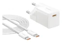 Baseus GaN5 25W Compacte Fast Charger Mini met USB-C naar USB-C Kabel 1M Wit