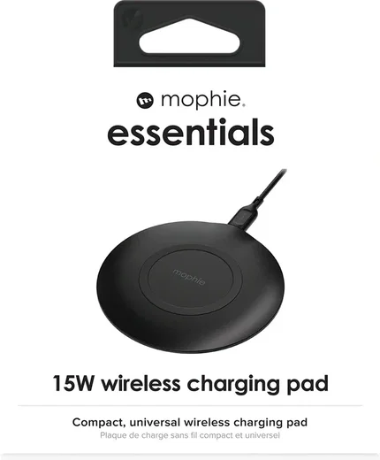 Mophie Essentials Wireless Charger Pad 15W Draadloze Oplader Zwart afbeelding 7