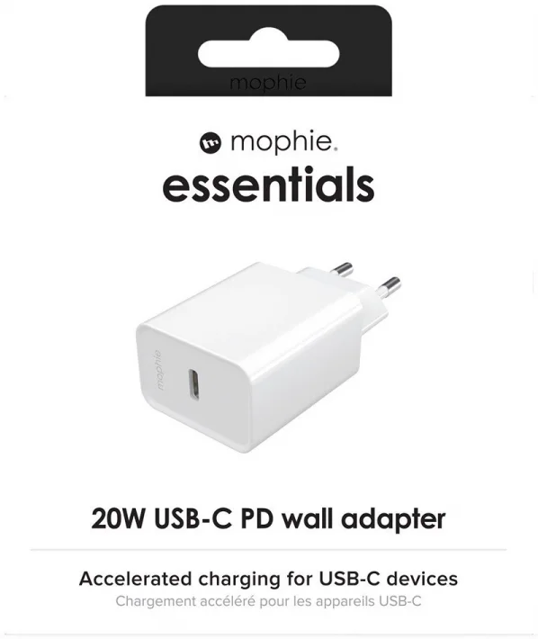 Mophie Essentials Duurzame USB-C Power Adapter 20W Wit afbeelding 5