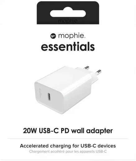 Mophie Essentials Duurzame USB-C Power Adapter 20W Wit afbeelding 5