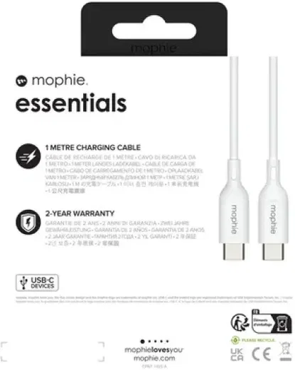 Mophie USB-C naar USB-C 60W 1M Wit afbeelding 7