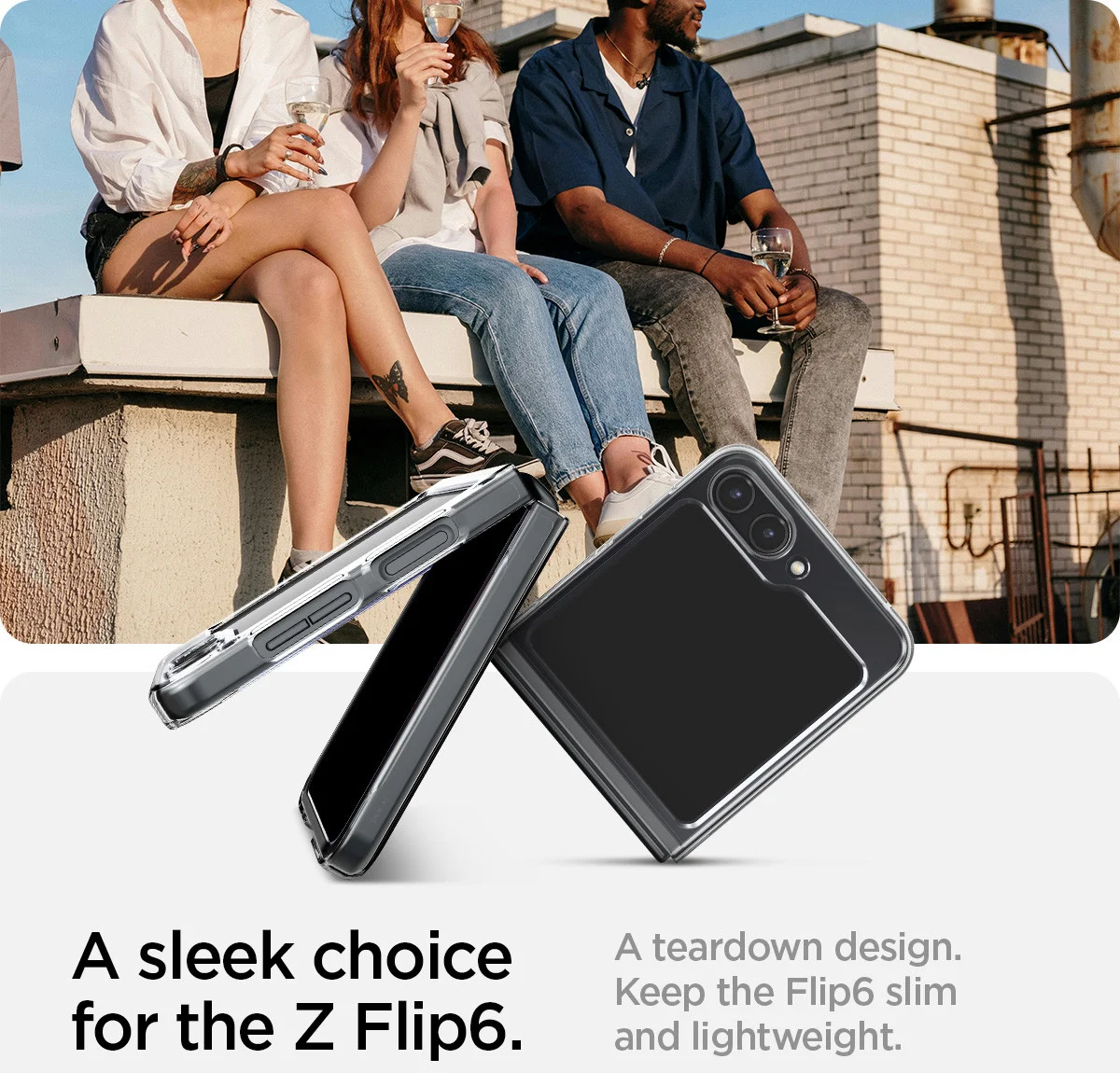 Spigen Air Skin Samsung Galaxy Z Flip 7 FE / 6 Hoesje Back Cover Transparant afbeelding 5