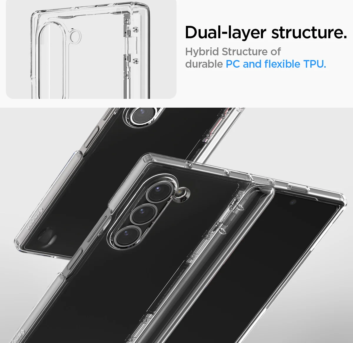 Spigen Ultra Hybrid Pro Samsung Galaxy Z Fold 6 Hoesje Back Cover Transparant afbeelding 4