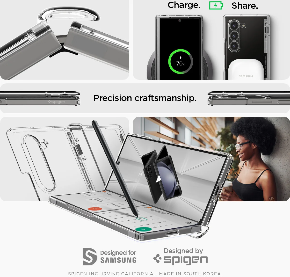 Spigen Ultra Hybrid Pro Samsung Galaxy Z Fold 6 Hoesje Back Cover Transparant afbeelding 7