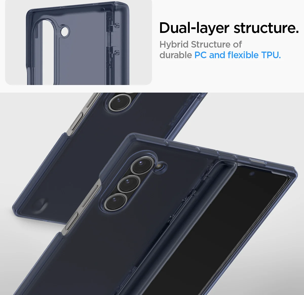 Spigen Ultra Hybrid Pro Samsung Galaxy Z Fold 6 Hoesje Back Cover Blauw afbeelding 4