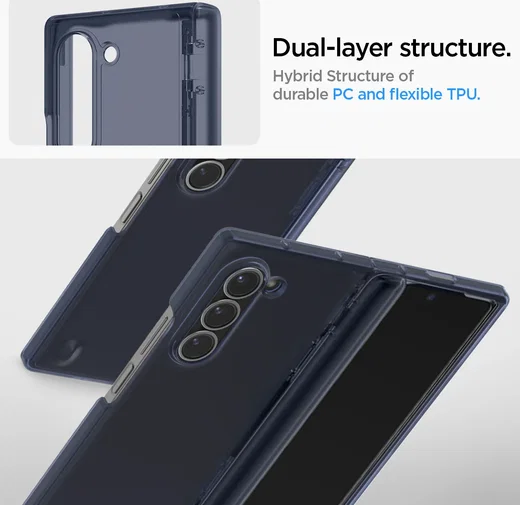 Spigen Ultra Hybrid Pro Samsung Galaxy Z Fold 6 Hoesje Back Cover Blauw afbeelding 4