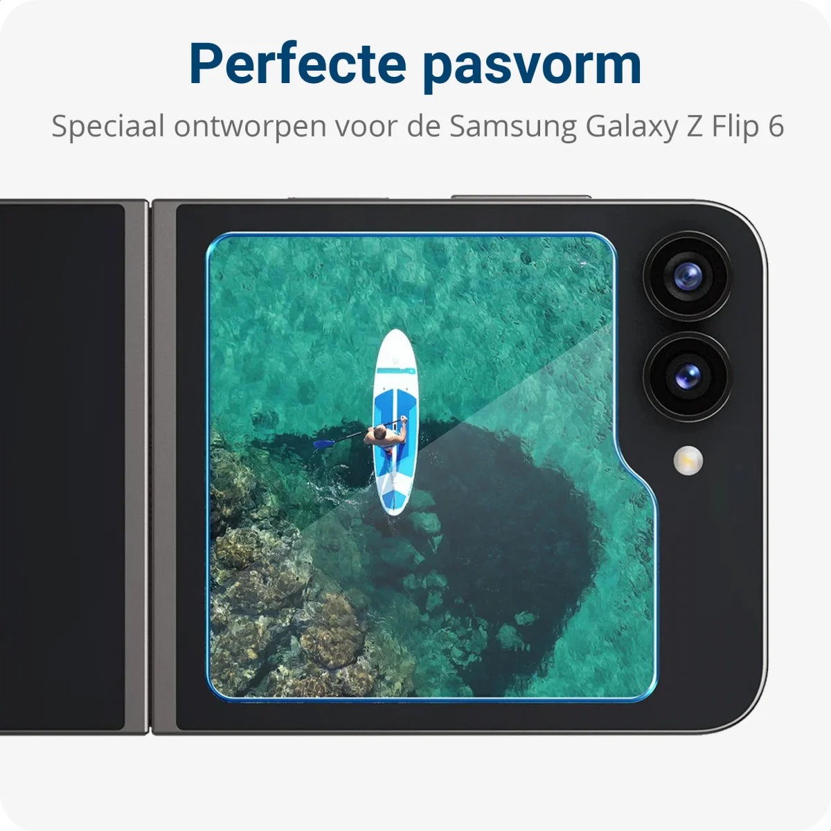 Spigen EZ Fit GLAS.tR Samsung Galaxy Z Flip 7 FE / 6 Screen Protector 2-Pack afbeelding 2