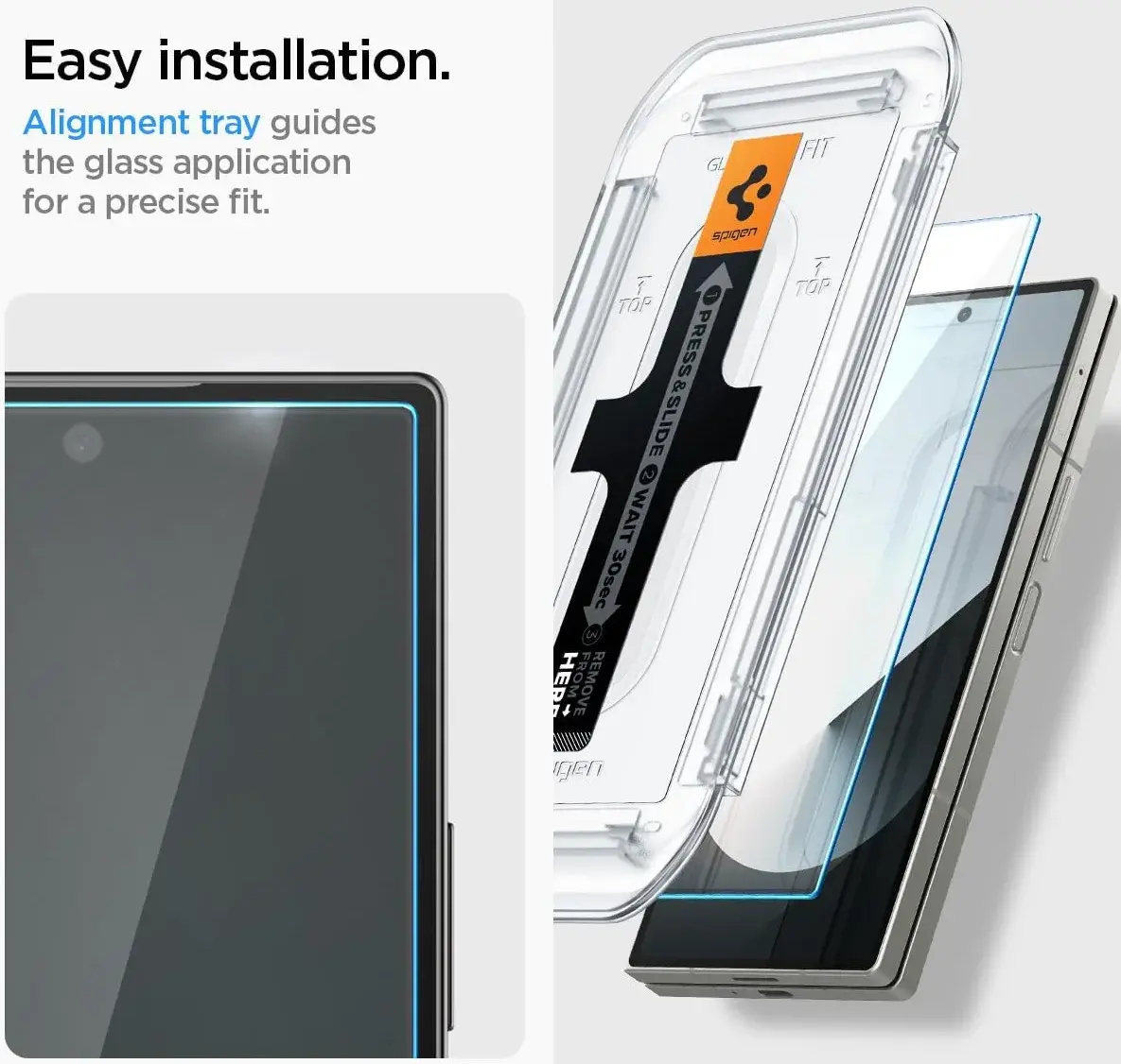 Spigen EZ Fit GLAS.tR Samsung Galaxy Z Fold 6 Screen Protector 2-Pack afbeelding 4