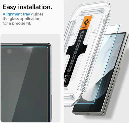 Spigen EZ Fit GLAS.tR Samsung Galaxy Z Fold 6 Screen Protector 2-Pack afbeelding 4