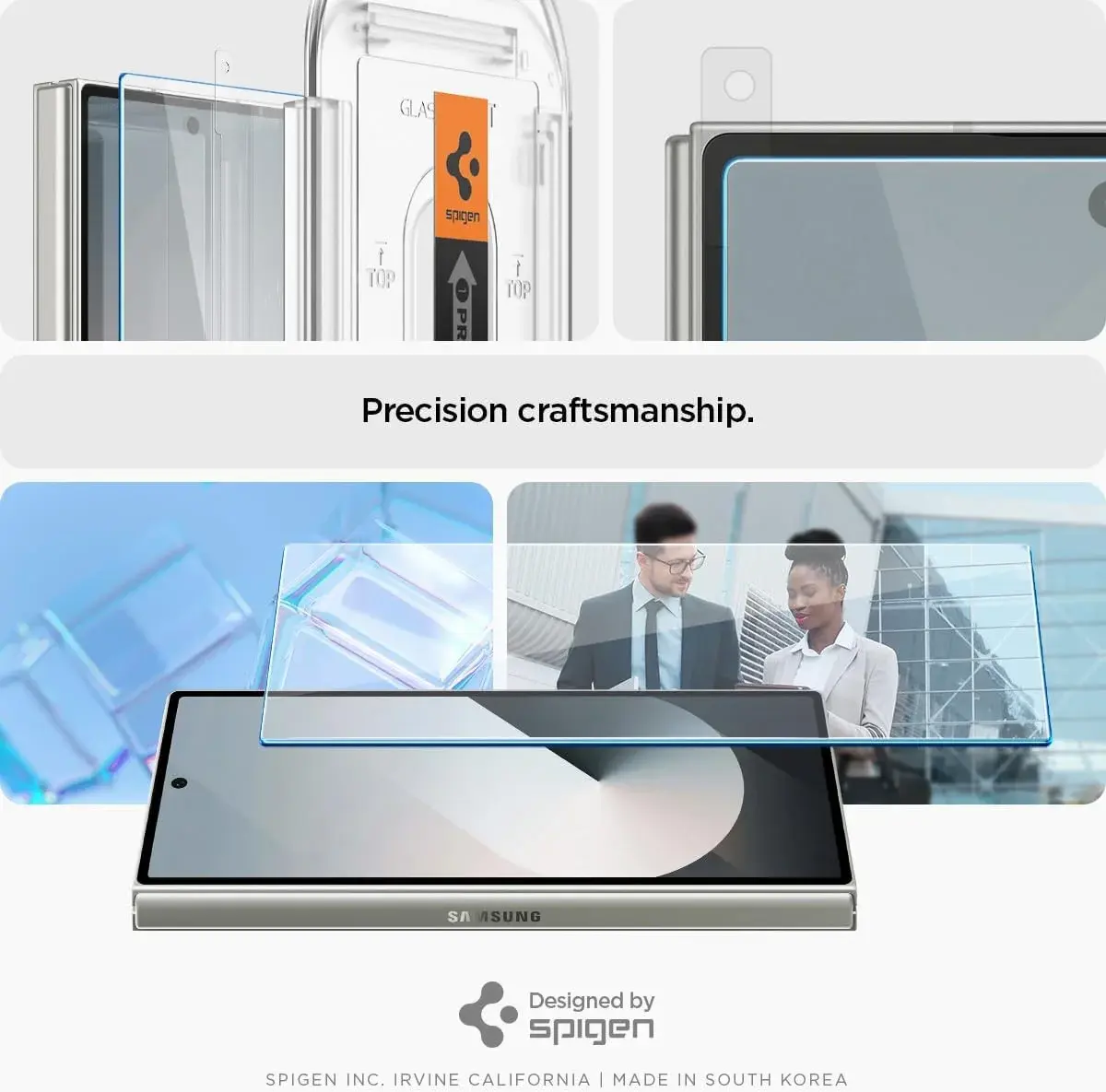 Spigen EZ Fit GLAS.tR Samsung Galaxy Z Fold 6 Screen Protector 2-Pack afbeelding 8