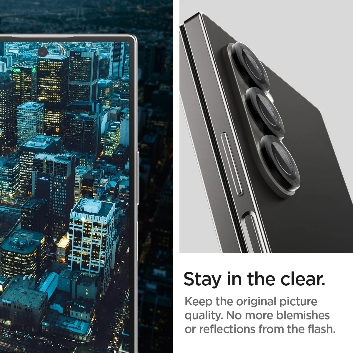 Spigen EZ Fit Optik Pro Samsung Z Fold 6 Camera Lens Protector Zwart (2-Pack) afbeelding 6