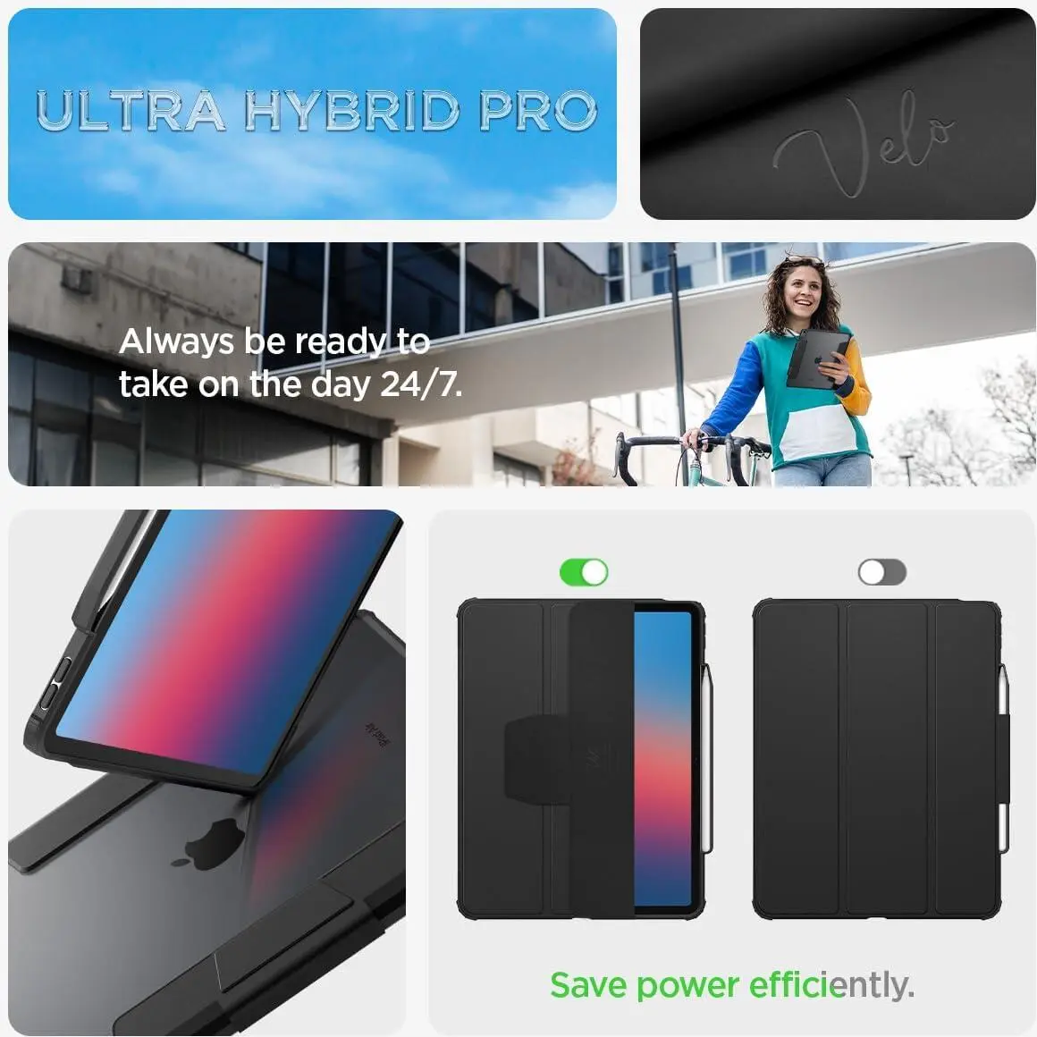 Spigen Ultra Hybrid Pro iPad Air 13 (24/25/26) Hoes Book Case Zwart afbeelding 4