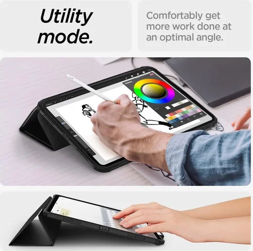 Spigen Ultra Hybrid Pro iPad Air 13 (24/25/26) Hoes Book Case Zwart afbeelding 6
