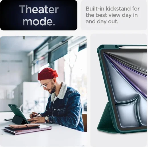 Spigen Urban Fit Apple iPad Air 13 (24/25/26) Hoes Book Case Groen afbeelding 4