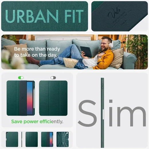 Spigen Urban Fit Apple iPad Air 13 (24/25/26) Hoes Book Case Groen afbeelding 5