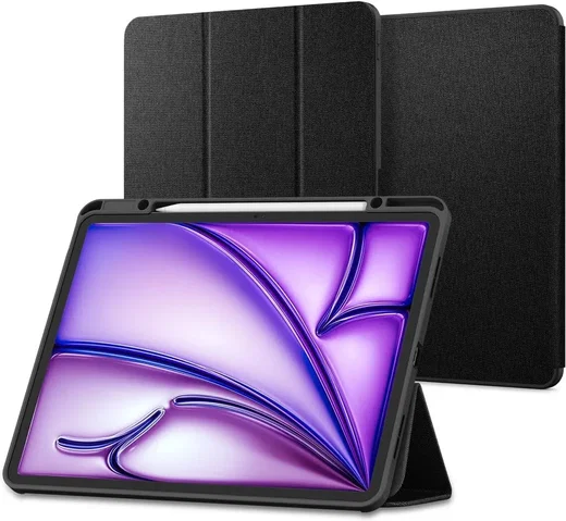 Spigen Urban Fit Apple iPad Air 13 (24/25/26) Hoes Book Case Zwart afbeelding 1