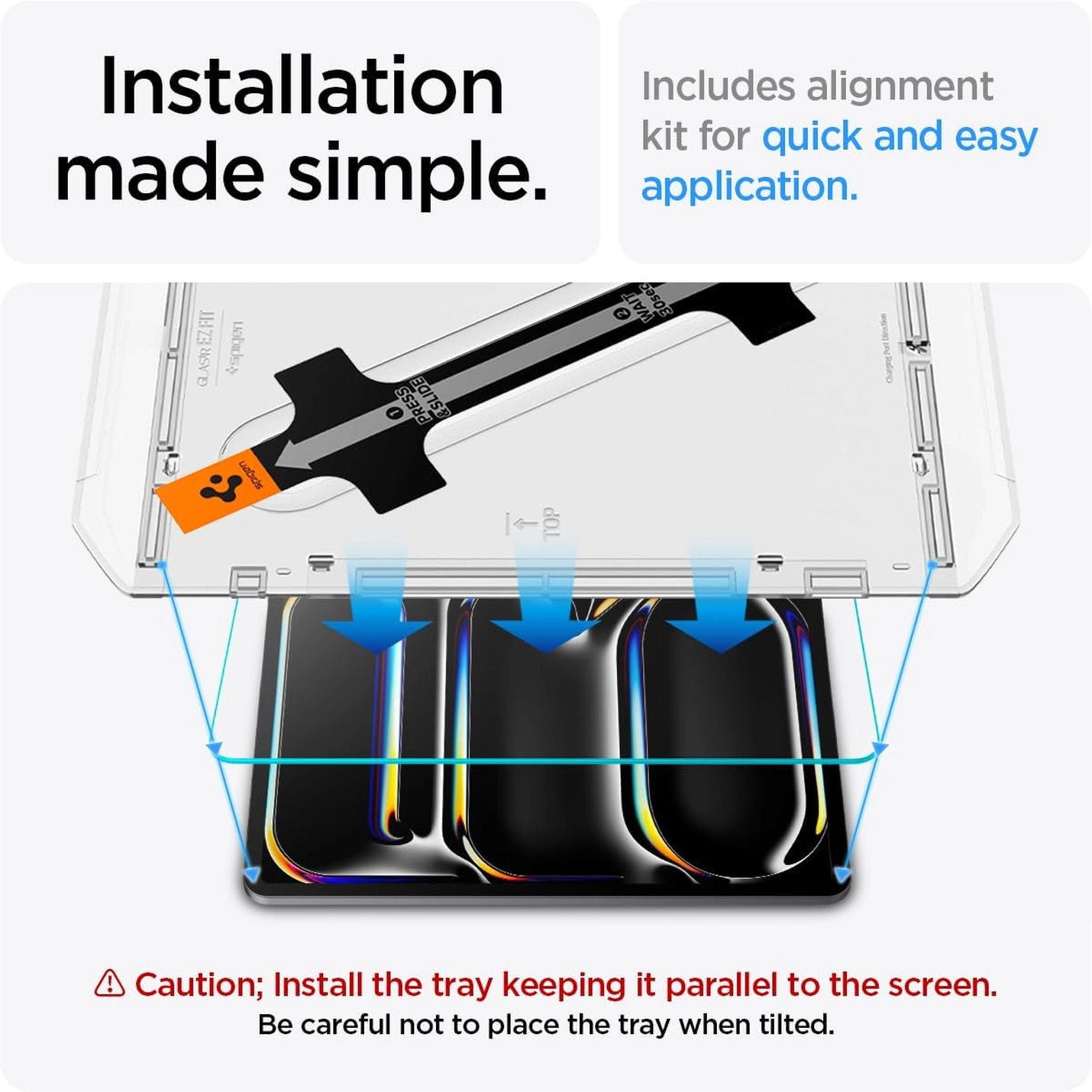 Spigen EZ Fit GLAS.tR iPad Pro 11 (2024/2025) Screen Protector 1-Pack afbeelding 3