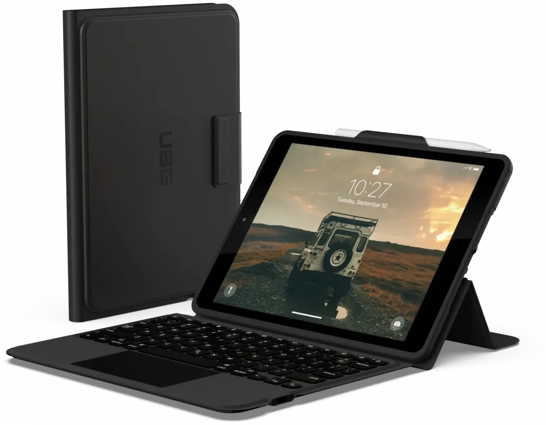 Urban Armor Gear iPad 10.2 (2021/2020/2019) Toetsenbord Hoes met Trackpad Zwart afbeelding 1