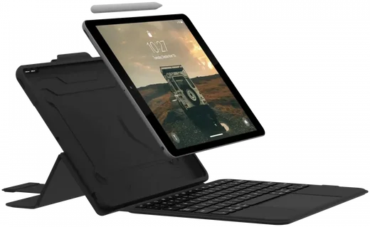 Urban Armor Gear iPad 10.2 (2021/2020/2019) Toetsenbord Hoes met Trackpad Zwart afbeelding 2