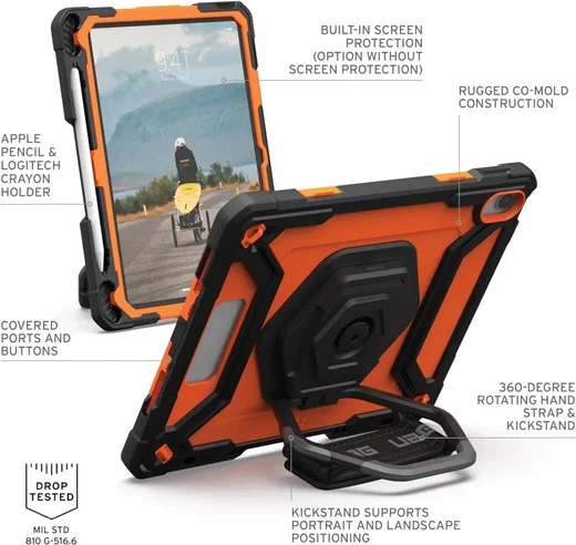 UAG Plasma iPad 11 (2025)/10.9 (2022) Hoes met Ingebouwde Screenprotector Oranje afbeelding 3