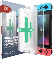 Rosso Nintendo Switch Tempered Glass Screen Protector met Installatietray afbeelding