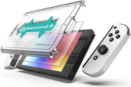 Rosso Nintendo Switch OLED Tempered Glass Screen Protector met Installatietray afbeelding 10
