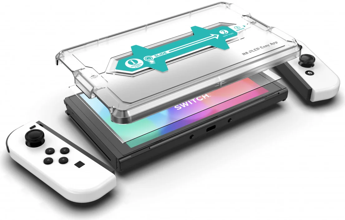 Rosso Nintendo Switch OLED Tempered Glass Screen Protector met Installatietray afbeelding 13