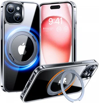 TORRAS UPro Ostand Pro MagSafe iPhone 15 Hoesje Ring Stand Transparant