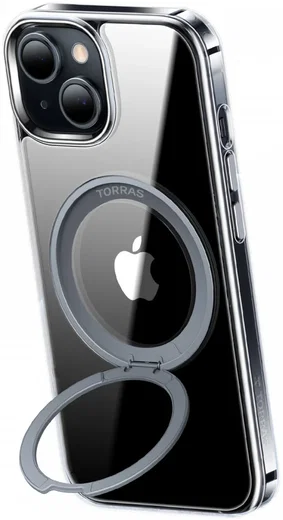 TORRAS UPro Ostand Pro MagSafe iPhone 15 Hoesje Ring Stand Transparant afbeelding 2