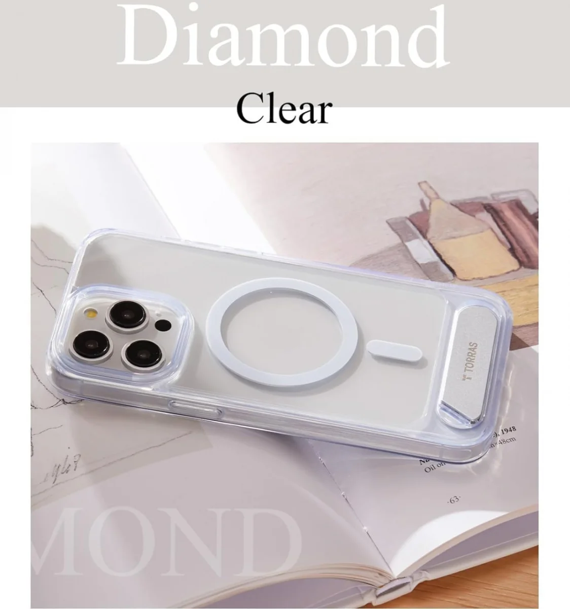 TORRAS UPro Pstand MagSafe iPhone 15 Pro Hoesje Kickstand Transparant afbeelding 6