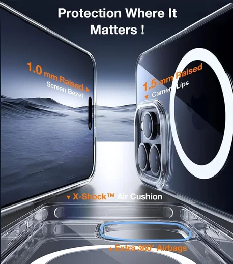 TORRAS UPro Pstand MagSafe iPhone 15 Pro Max Hoesje Kickstand Transparant afbeelding 3
