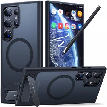 TORRAS UPro Pstand MagSafe Samsung Galaxy S24 Ultra Hoesje Kickstand Zwart