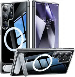 TORRAS UPro Pstand MagSafe Samsung Galaxy S24 Ultra Hoesje Kickstand Transparant afbeelding
