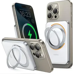 TORRAS Magnetische MagSafe Powerbank 5.000 mAh met 360° Standaard 15W Wit afbeelding