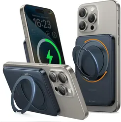 TORRAS Magnetische MagSafe Powerbank 5.000 mAh met 360° Standaard 15W Zwart afbeelding