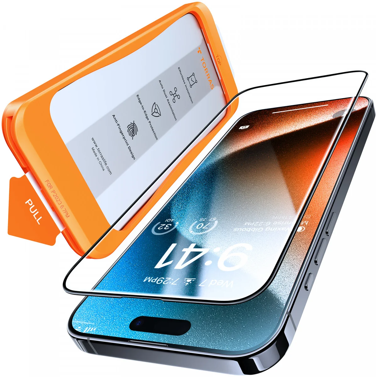 TORRAS Install Master iPhone 15 Pro Screen Protector Installatietray afbeelding 2