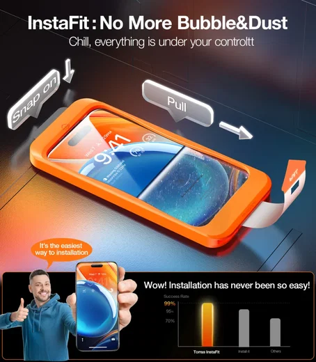 TORRAS Install Master iPhone 15 Pro Screen Protector Installatietray afbeelding 5