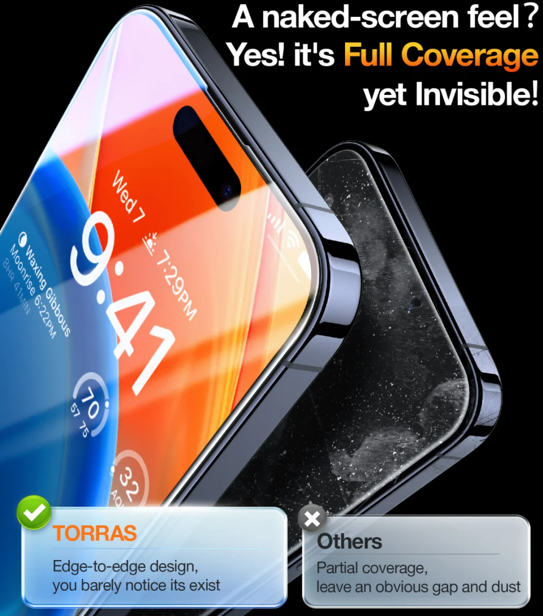 TORRAS Install Master iPhone 15 Pro Screen Protector Installatietray afbeelding 7